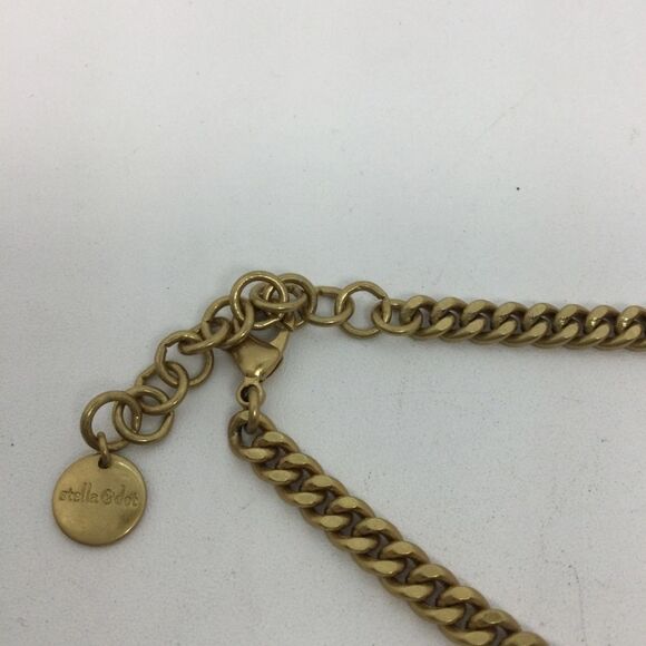 Stella & Dot Goldtone Bib W/ Orange Faceted Beads Stunning NWOT - Picture 4 of 5